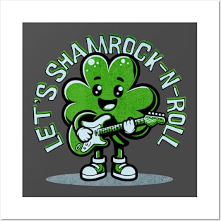 Cute St. Patrick's Day Shamrock-N-Roll Posters and Art